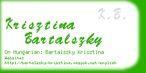 krisztina bartalszky business card